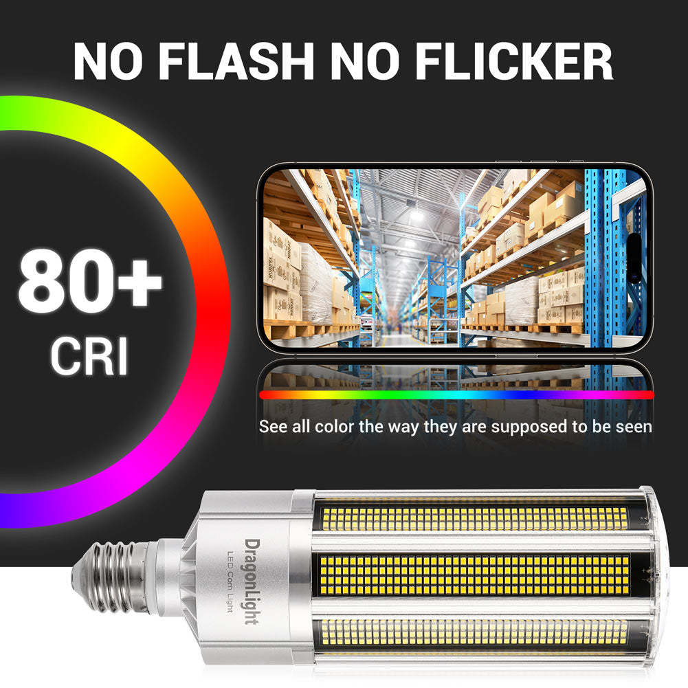 Verbesserte 240-W-LED-Maiskolbenlampe in Gewerbequalität, lüfterlos, 5000 K Tageslicht, E39-Sockel, 32.400 lm – UL-gelistet