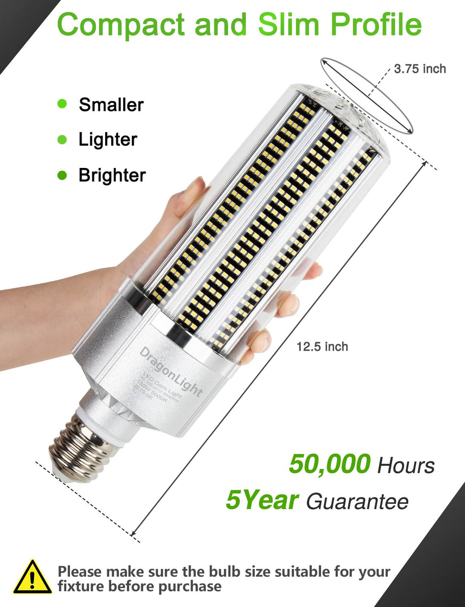 DragonLight 200W Commercial Grade LED Corn Bulb 5000K
