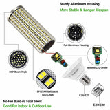 DragonLight 120W LED Corn Bulbs 5000K Daylight E26/E39 Base 14,400LM [Pack of 2]