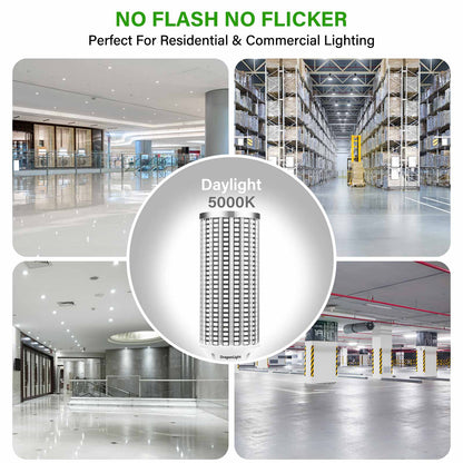 DragonLight 120W LED Corn Bulbs 5000K Daylight E26/E39 Base 14,400LM [Pack of 2]