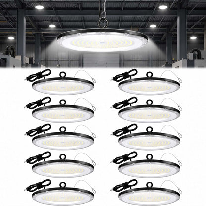 DragonLight 10 Pack UFO LED High Bay Lights 200W 27000LM 5000K, UL Listed