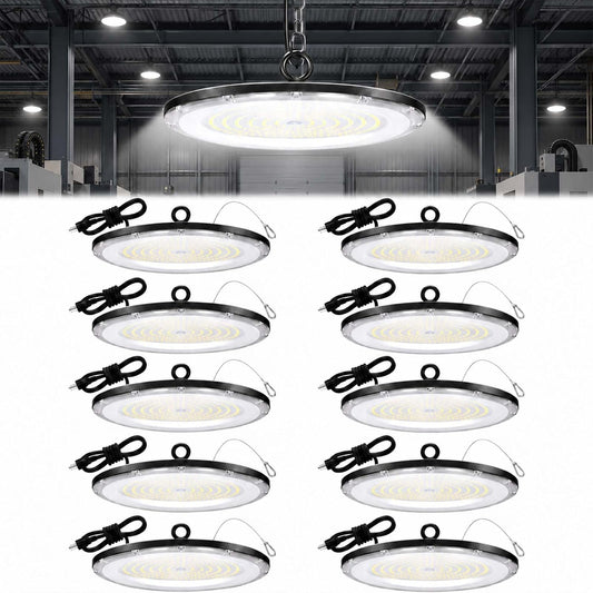 DragonLight 10 Pack UFO LED High Bay Lights 200W 27000LM 5000K, UL Listed