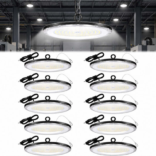DragonLight 10 Pack UFO LED High Bay Lights 150W 20250LM 5000K, UL Listed