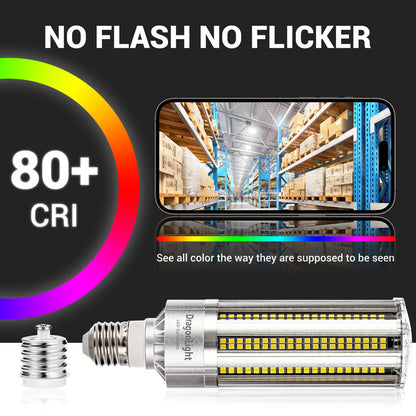 2023 Upgraded 60W LED Corn Bulb Fanless 6000K Daylight E26/E39 Base 7,200LM - UL Listed