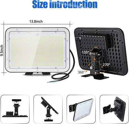 DragonLight LED Flood Light Outdoor 300W 45,000LM 5000K, Commercial Grade