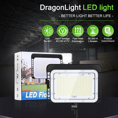 DragonLight LED Flood Light Outdoor 240W 5000K 36,000LM, Commercial Grade