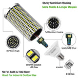 DragonLight 60W LED Corn Bulbs 3000K Warm White E26/E39 Base 7,200LM [Twin Value Pack]