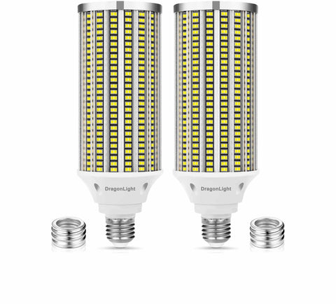 DragonLight 120W LED Corn Bulbs 5000K Daylight E26/E39 Base 14,400LM [Pack of 2]