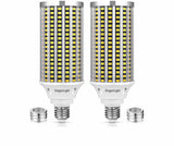 DragonLight 60W LED Corn Bulbs 3000K Warm White E26/E39 Base 7,200LM [Twin Value Pack]