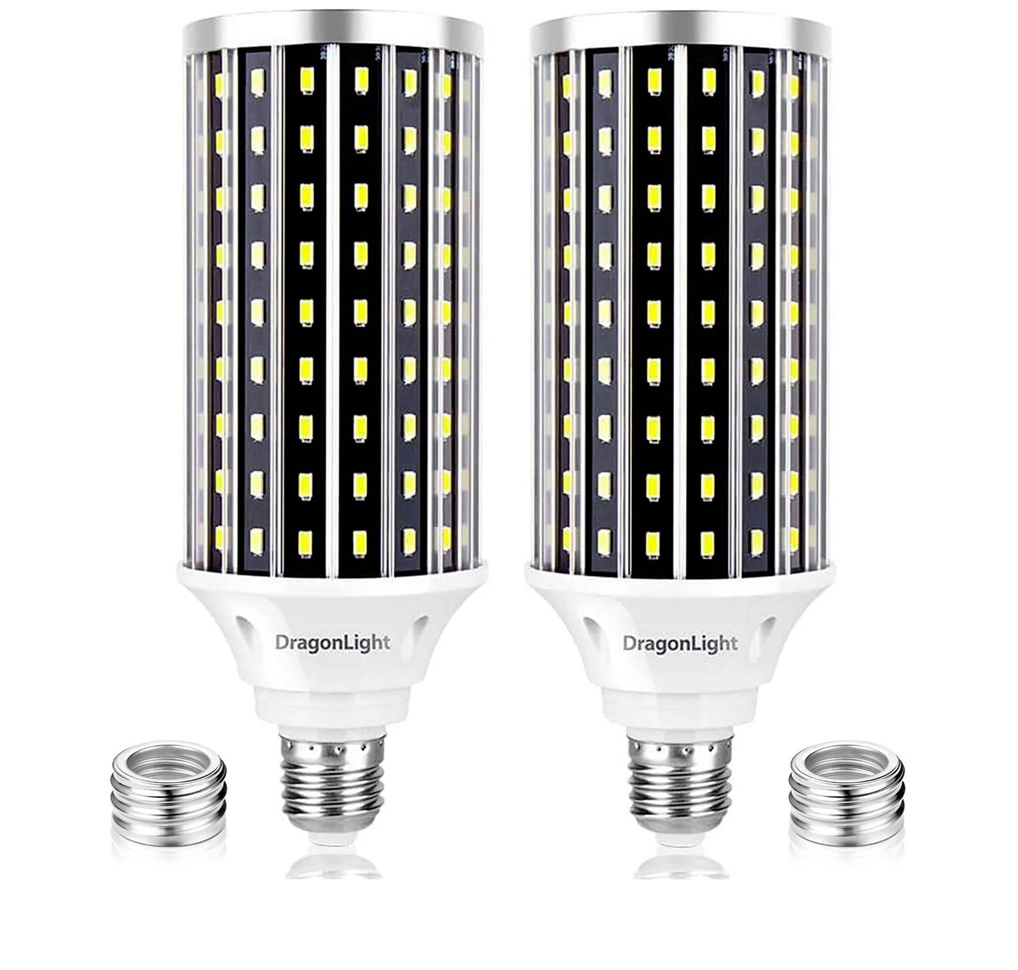 DragonLight 50W LED Corn Bulbs 6000K Daylight E26/E39 Base 5,000LM [Pack of 2]