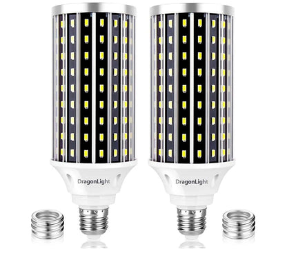 DragonLight 50W LED Corn Bulbs 6000K Daylight E26/E39 Base 5,000LM [Pack of 2]