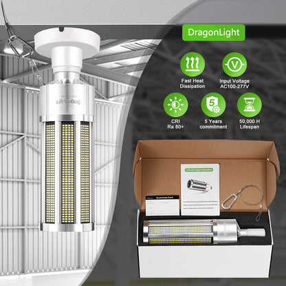DragonLight 200W Commercial Grade LED Corn Bulb Fanless 5000K Daylight E39 Base 27,000LM - UL Listed