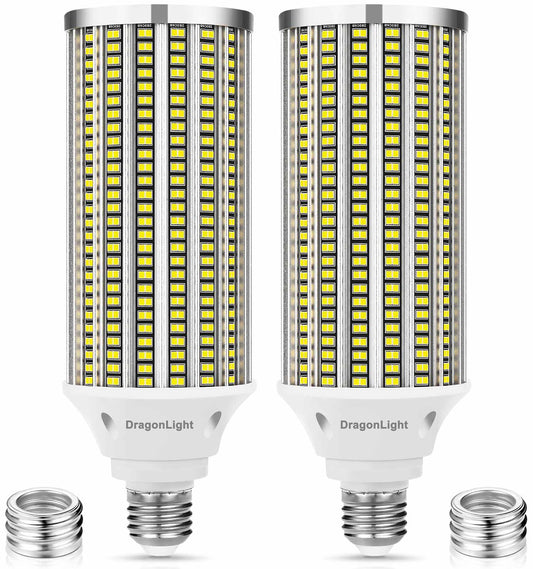 DragonLight 120W LED Corn Bulbs 5000K Daylight E26/E39 Base 14,400LM [Pack of 2]