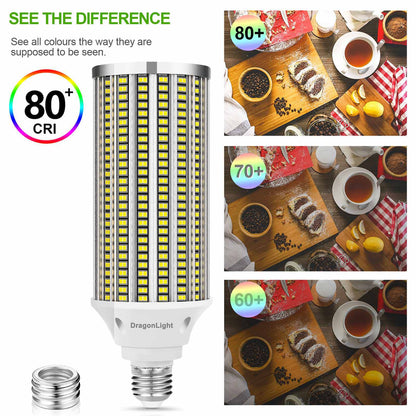DragonLight 120W LED Corn Bulbs 5000K Daylight E26/E39 Base 14,400LM [Pack of 2]