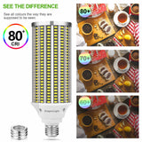 DragonLight 120W LED Corn Bulbs 5000K Daylight E26/E39 Base 14,400LM [Pack of 2]