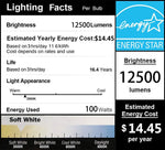 DragonLight 100W 3000K 12,500LM Commercial Grade Corn LED Light Bulb Fanless E26/E39 Mogul Base LED Lamp