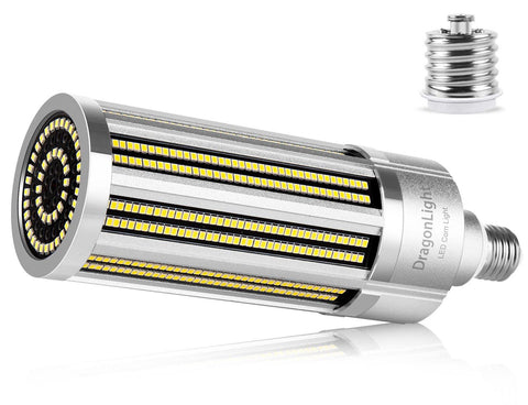 DragonLight 100 Вт, 3000 К, теплый белый, 12 500 лм, кукурузная светодиодная лампа коммерческого класса, безвентиляторная светодиодная лампа с цоколем E26/E39 Mogul — внесена в список UL
