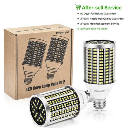 DragonLight 30W LED Corn Bulbs 6000K Daylight E26 Base 3,600LM [Pack of 2]