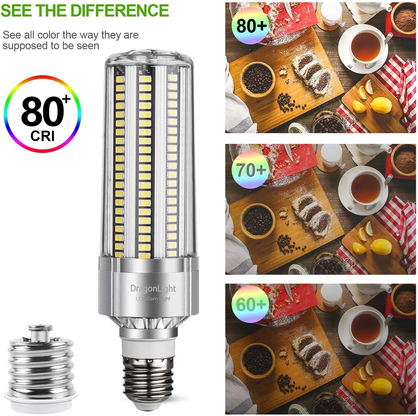 DragonLight 50W LED Corn Bulb 6000K Daylight E26/E39 Base 6,000LM - UL Listed