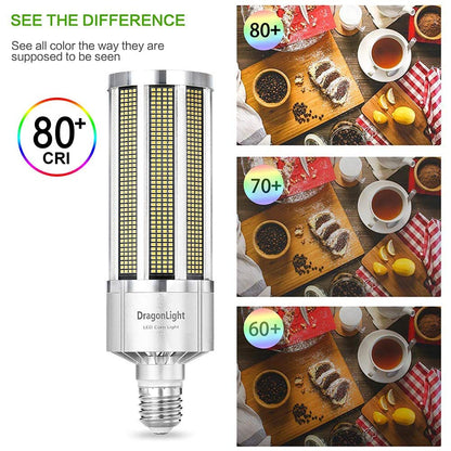 DragonLight 240W Commercial Grade LED Corn Bulb Fanless 3000K Warm White E39 Base 32,400LM - UL Listed
