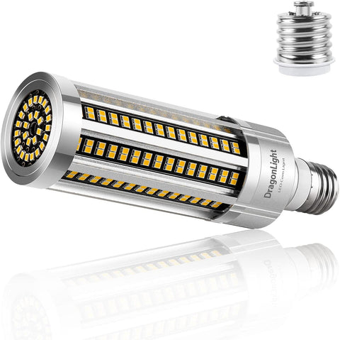 DragonLight 54W LED Corn Bulb Fanless 3000K Warm White E26/E39 Base 6,500LM - UL Listed