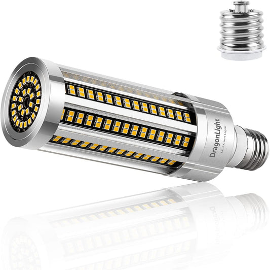 DragonLight 25W LED Corn Light Bulb Fanless 3000K Warm White E26/E39 Base 3,000LM - UL Listed