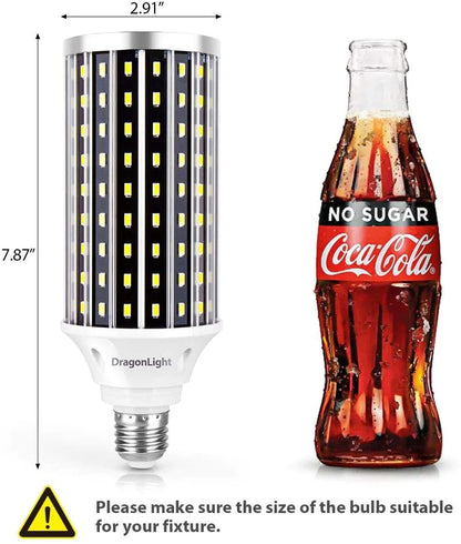 DragonLight 50W LED Corn Bulbs 6000K Daylight E26/E39 Base 5,000LM [Pack of 2]