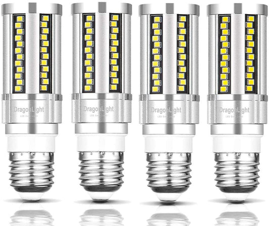 DragonLight 15W LED-Maiskolbenlampen, lüfterlos, 6000K Tageslichtweiß, E26-Sockel, 1800LM [4er-Pack] - UL-gelistet