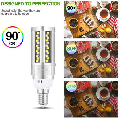 DragonLight 15W LED Corn Bulbs Fanless 6000K Daylight E12 Base 1800LM [Pack of 4] - UL listed