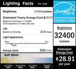 DragonLight 240W Commercial Grade LED Corn Bulb Fanless 3000K Warm White E39 Base 32,400LM - UL Listed