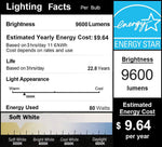 DragonLight 80W 3000K Warm White Super Bright Commercial Grade Corn LED Light Bulb E26/E39 Large Mogul Base LED Lamp 9,600LM - UL Listed