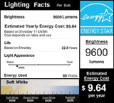 Светодиодная лампа DragonLight 80 Вт, 3000 К, теплая белая кукуруза, E26/E39, светодиодная лампа с большим цоколем Mogul — внесена в список UL