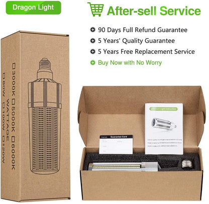 DragonLight 120W Commercial Grade LED Corn Bulb Fanless 4000K Neutral White E26/E39 Base 14,400LM - UL Listed