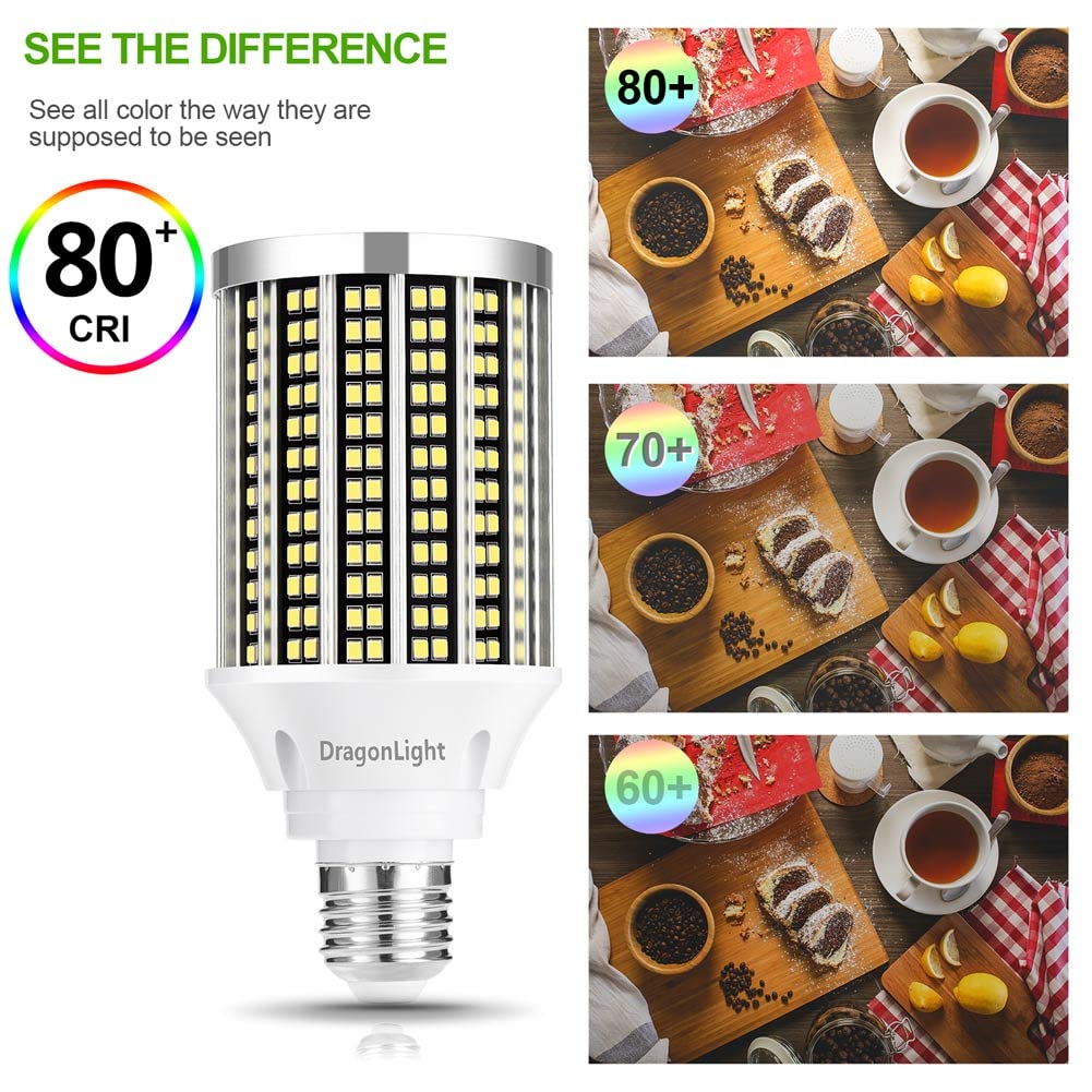 DragonLight 30W LED Corn Bulbs 3000K Warm White E26 Base 3,600LM [Pack of 2]