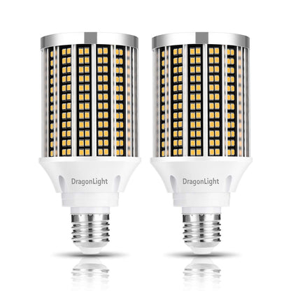 DragonLight 30W LED Corn Bulbs 3000K Warm White E26 Base 3,600LM [Pack of 2]