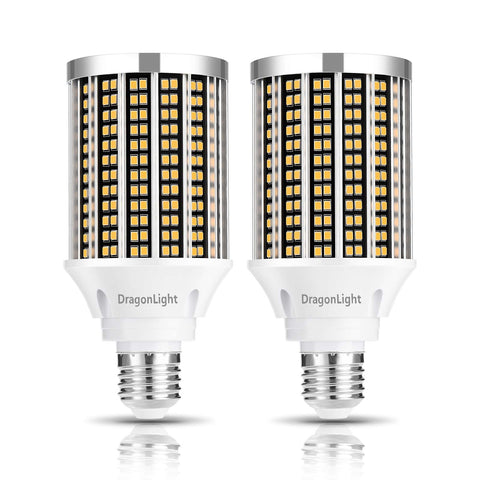 DragonLight 30W LED Corn Bulbs 3000K Warm White E26 Base 3,600LM [Twin Value Pack]